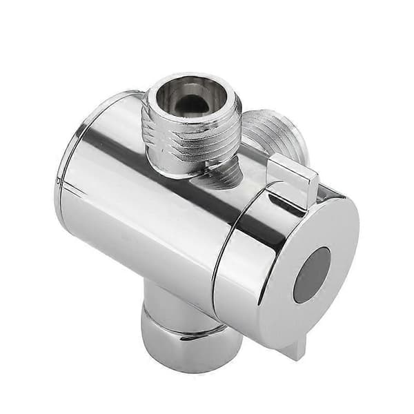 1/2 tomme 3-veis T-adapter omdirigeringsventil Justerbart dusjhode armmontert omdirigeringsventil Bad H Sølv Silver