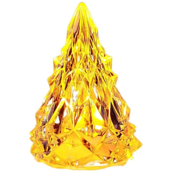 LED krystallpyramide lyslampe nattlampe hjem dekorasjon borddekorasjon størrelse: 8,5x6,5 cm varm gul lysfarge