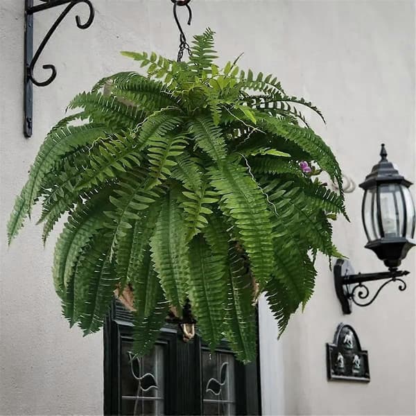 Ferns, UV-Resistant Natural-Looking Artificial Boston Fern, Artificial Boston Ferns for Outdoor Use, Artificial Plants 4 Pcs