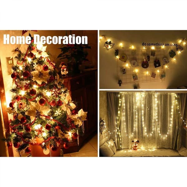 #LED-lyskjeder 6M Juledekorasjon 40 Varmhvite Stjerneformede Lyskjeder#