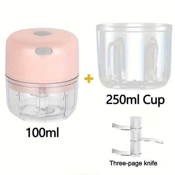95/250 ml Mini Elektrisk Hvidløgspresser Hakker, Pink
