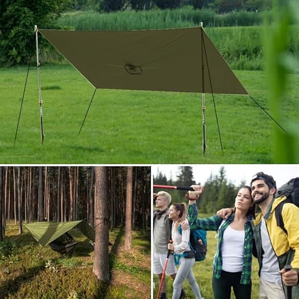 Poncho - Regnjakke - 210*140cm - Multifunksjonell vannavstøtende regnponcho
