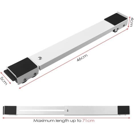 Adjustable Washing Machine and Refrigerator Stand - Max Load 300 kg - Adjustable Length 46-71 cm - 24 Silent Wheels