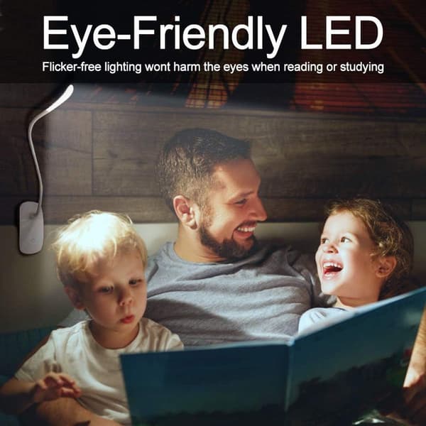Leselampe 16 LED - Oppladbar lampe med fleksibel hals, USB-kabel KLB