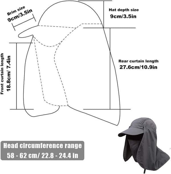 Avtakbar solhatt 3 i 1 hel ansiktshette Anti UV Full Protect