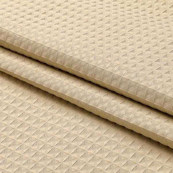 Dusjforheng - Vaffel - Vaskbart dusjforheng - Inkludert ringer - Vanntett - Polyester - Egnet for dusj og badekar - 180 x 200 cm - Beige