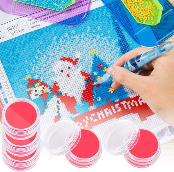 12 stk. rød diamantmalingsvoks, diamantkunstlim til diamantmaling