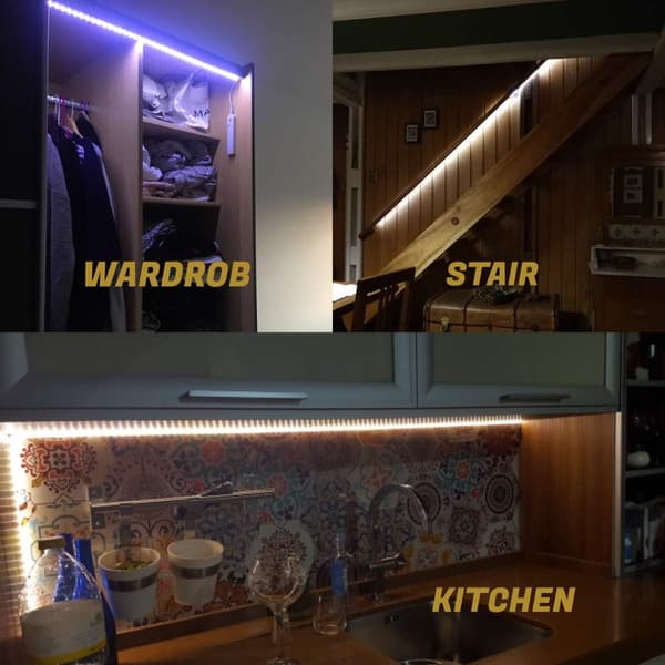 LED Dobbelt Tilstand Bevægelses Natlys, Fleksibel LED-strip med Bevægelse