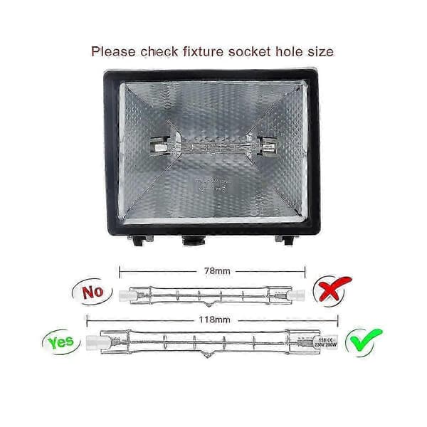 R7S Halogenlampe 118mm 200W 230V Halogenstav R7S Halogenlampe R7S Dimbar Halogenstav Lampe L