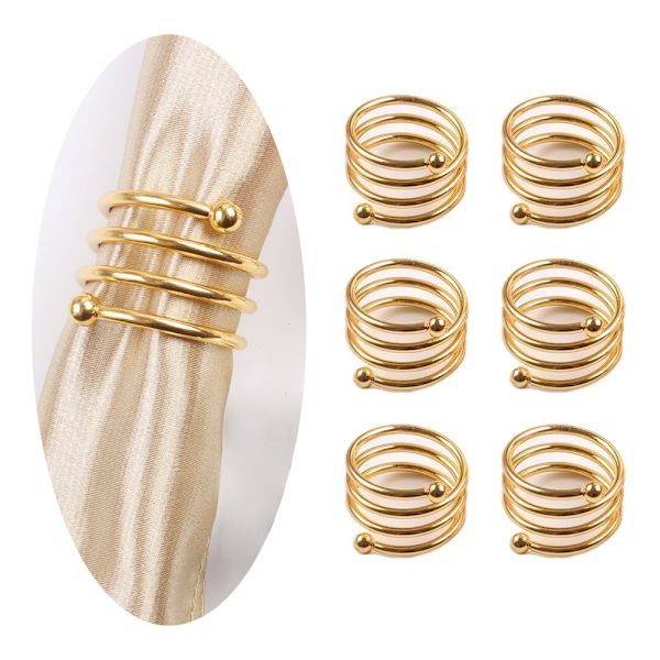6 Creative Napkin Rings - Golden Spring, Unique Napkin Ring