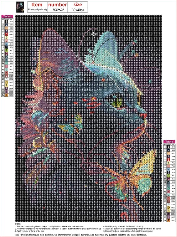 30x40cm/12x16in 5D Diamantmaling Kat Sæt til Voksne, Diamant