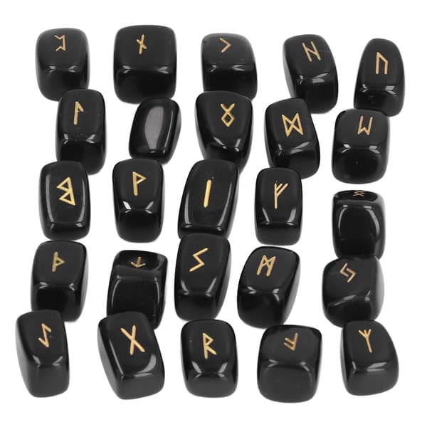 Runestones Ancient Runes Fine Craftsmanship Stylish Appearance Obsidian Material Runeset