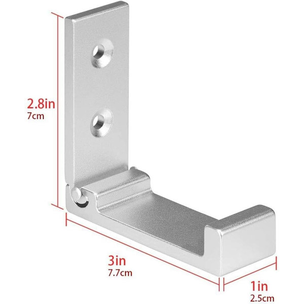 Wall Mounted Aluminum Alloy Hook 90° Foldable Coat Hooks with Screw