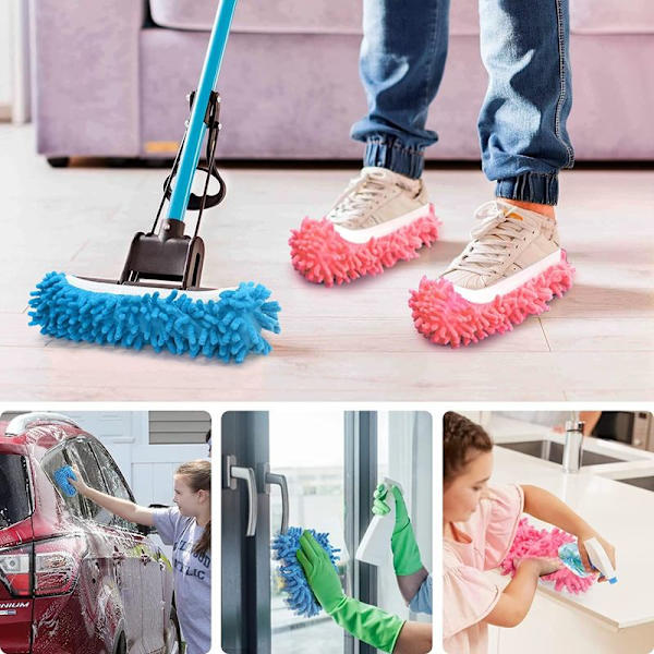 Mopper, hjemmesko, sko, støvmoppe, hjemmesko, rengøring, gulv, blå