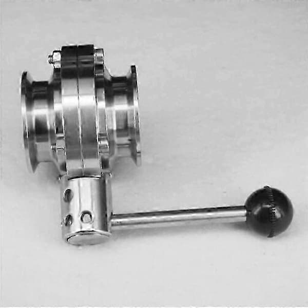 2\" SS304 Rustfritt Stål Tri Clamp Ferrule Spjeldventil 51mm 64mm OD for Hjemmebrygg Øl Meierisanitær Sølv Silver