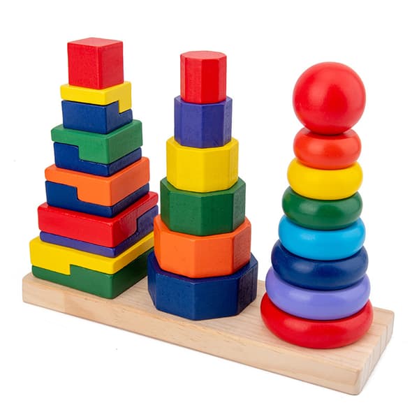 Geometric Stacking Toy - Developmental Toy, Motor Skills, Problem Solving, 2+, Gift for Boy or Girl