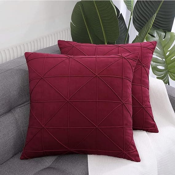 Velvet Pillows 18x18 - Decorative Pillowcases with Cross Pattern