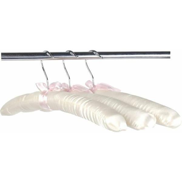Polstrede satinbøjler, meget resistente, 38 cm, 10 enheder