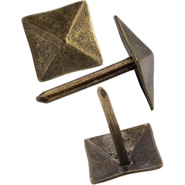Set med 40 dekorativa spikar i antik bronsmässing, 12 x 18 mm