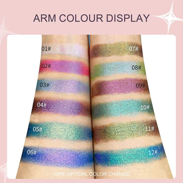 Mermaid Iridescent Eyeshadow Palette Light Purple Emerald Glitter Eyeshadow, Glitter Diamond Highlighter Makeup Eyeshadow K7 K7
