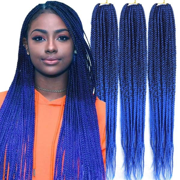 2-pack 24 \" Synthetic Hair Braided Hair Extensions, 3X Diameter