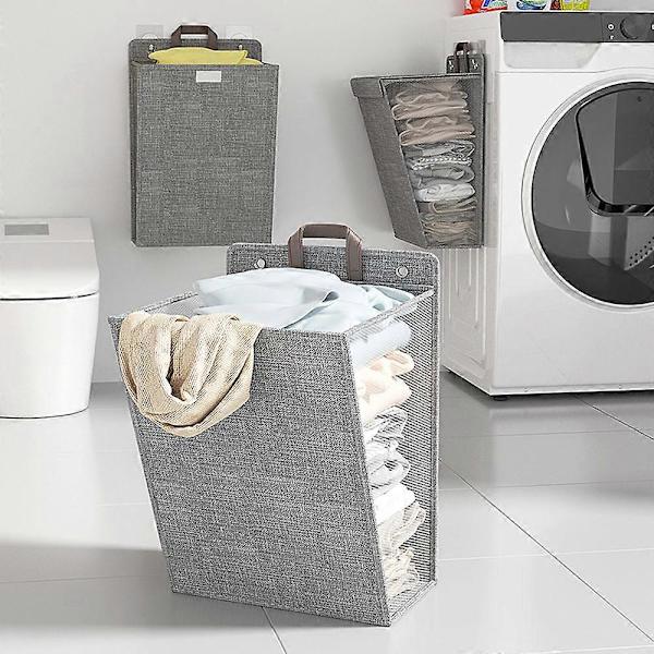 Large Laundry Basket Practical Foldable Storage Box for Dirty Laundry for Bathroom Grey Medium Grey Medium