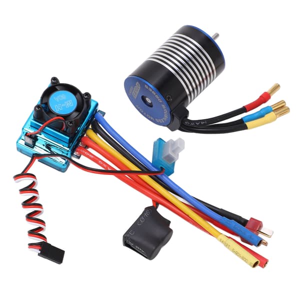 Hobbyfans 3650 Motorsæt 4300KV med 60A Programmerbar Børsteløs ESC Combo Sæt til 1/10 RC Bil