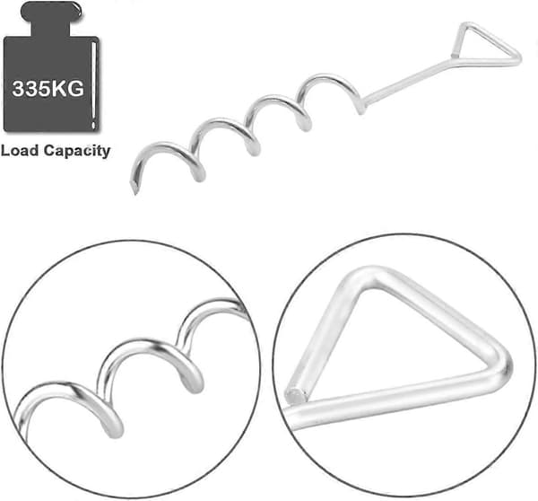 Trampolinefeste, 4 deler Trampolinefester, Spiralankere for Trampoliner, Husker, Lysthus, Lekestuer [DB]
