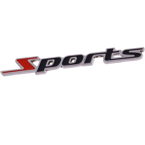 2 stk Sort Rød Metal Sport Bogstaver Bil Emblem Dekor