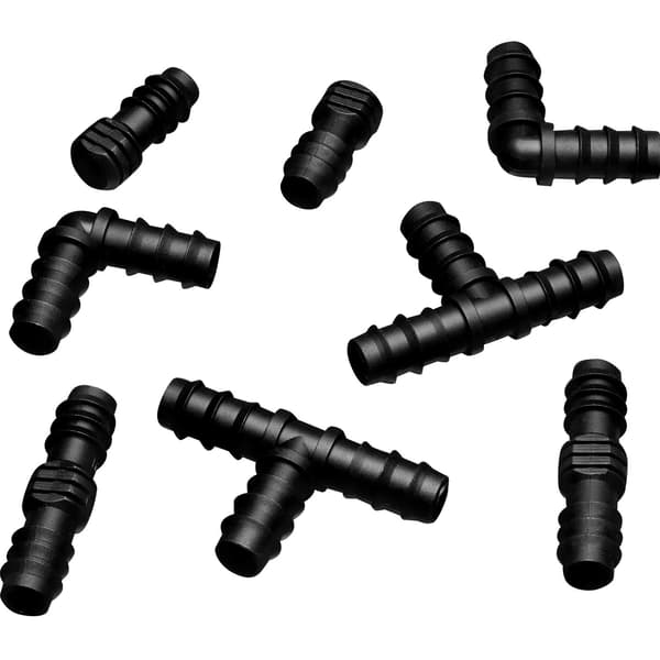 8 kappaletta 1/2 tuuman (16 mm) tippakasteluletkuliitintä (sekoitettu)