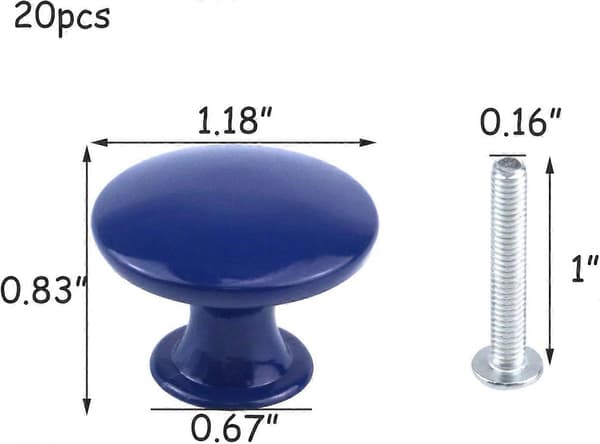 2025 Latest Model 20-pack 30mm Navy Blue Round Cabinet Knobs Kitchen Cabinet Knobs Dresser Knobs [DB]