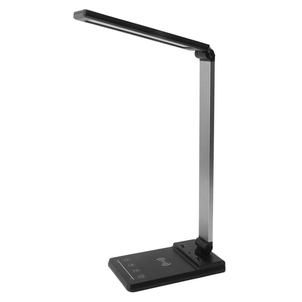 LED-bordlampe med trådløs oplader, hurtigopladningsport til mobiltelefon PD3.0-interface 100‑240V EU-stik