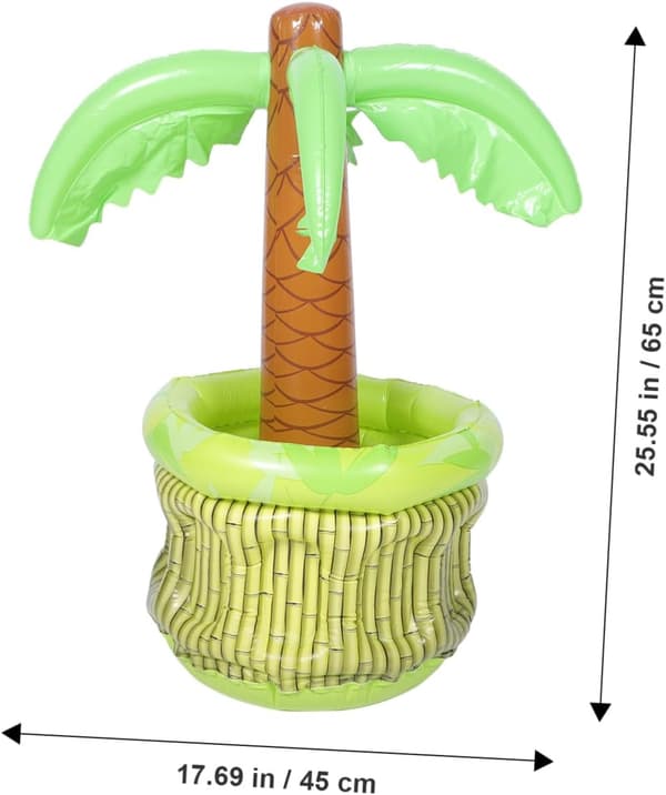 Oppustelig isbeholder i kokosnøddeform af PVC kompakt og bærbar til sommerstemning til strand Hawaiifester -