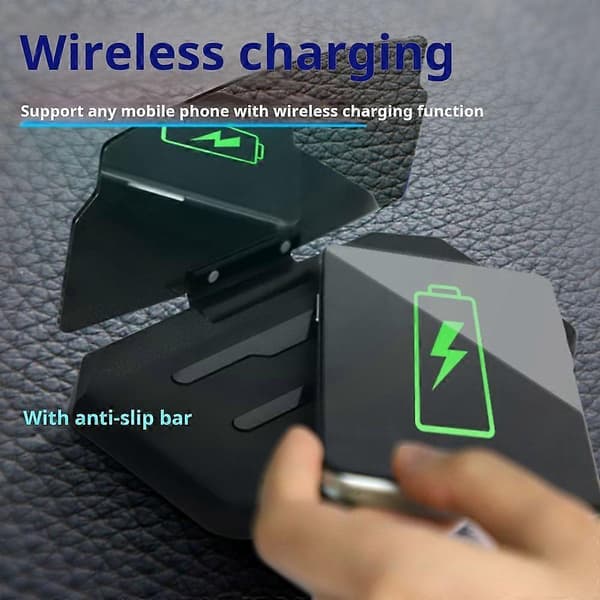 Car Phone Holder HUD Wireless Charging Design GPS Navigation Mode Vehicle Mount Accessory for Safe Travel Convenient Use B B