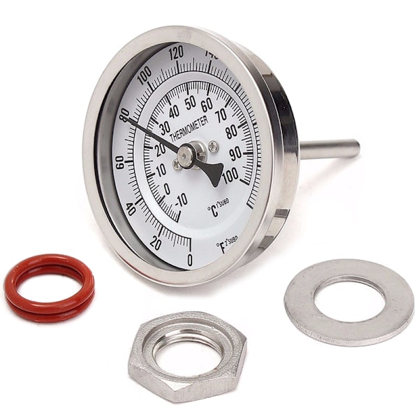 Metal Bar Ølbrygning Termometer 3 Tommer Dobbelt Skala Termometer Kit