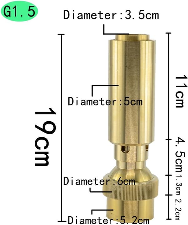 Messing Säule fyrverkeri vannfontene dyse sprinklerhode (G1,5)