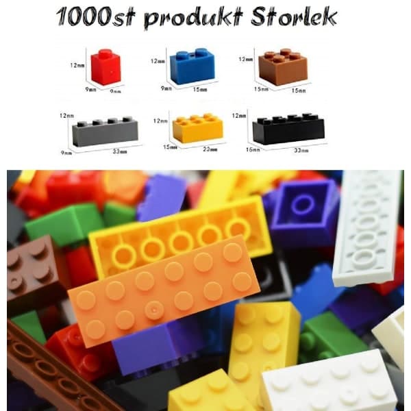 1000 Byggeklodser Kompatible med de fleste store mærker