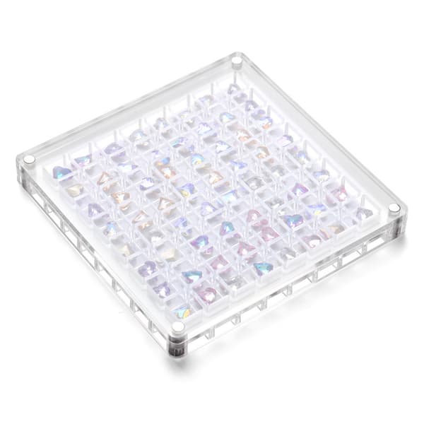 Akryl Seashell Display Box med magneter Slitstark sjöstjärnor Trinket case för pärlspik 64 Grid 64 Grid