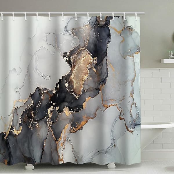Marble Waterproof Shower Curtain with Rare Pearl Pattern - 150x180cm
