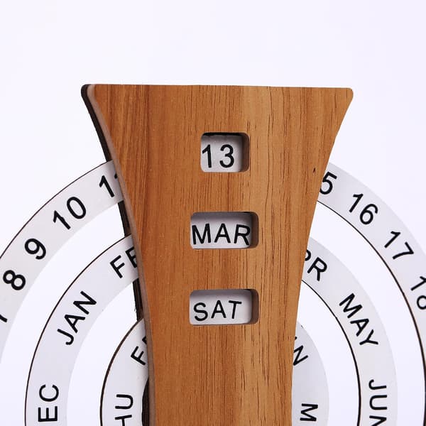 Evighedskalender, Træskive Evig Skrivebordskalender, Valentinsdagsgave