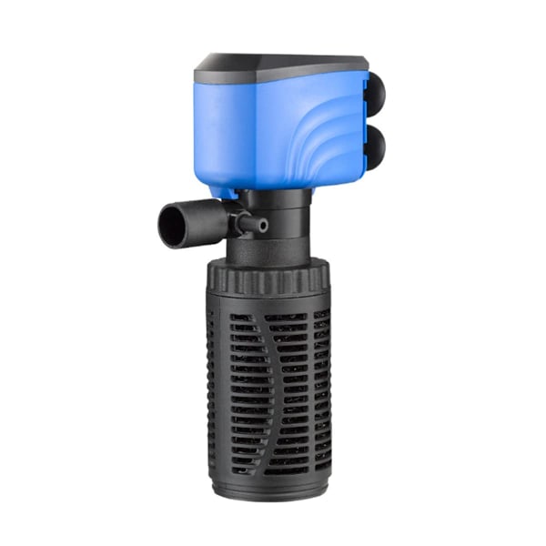 Akvariefilter, stille internt akvariefilter, rent vand, luftpumpe, skab bølger (4W-450L/H, sort)