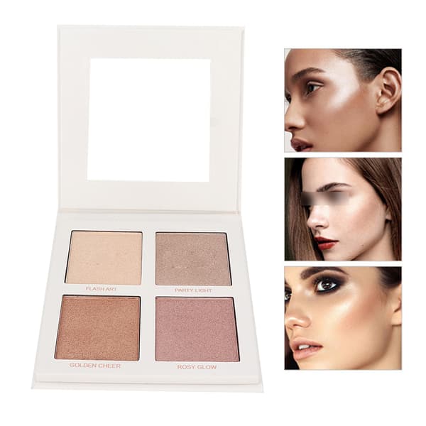 4 farger Highlighter Powder Face Contour Bronzers Brightening Concealer Makeup Tool