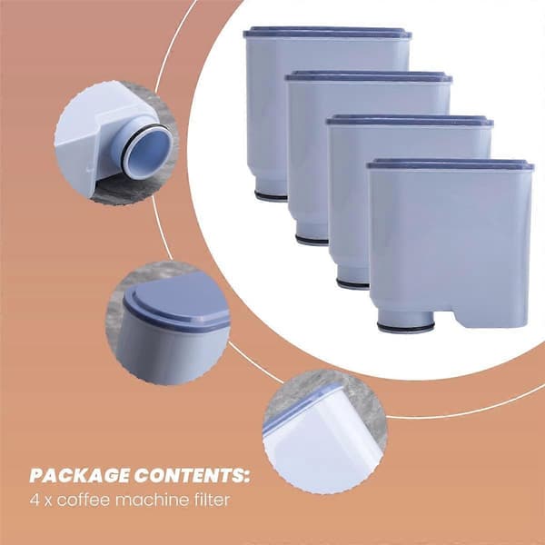 4-pak kaffemaskinefilter til CA6903, vandfilter til kaffemaskine (FMY) Blå Blue