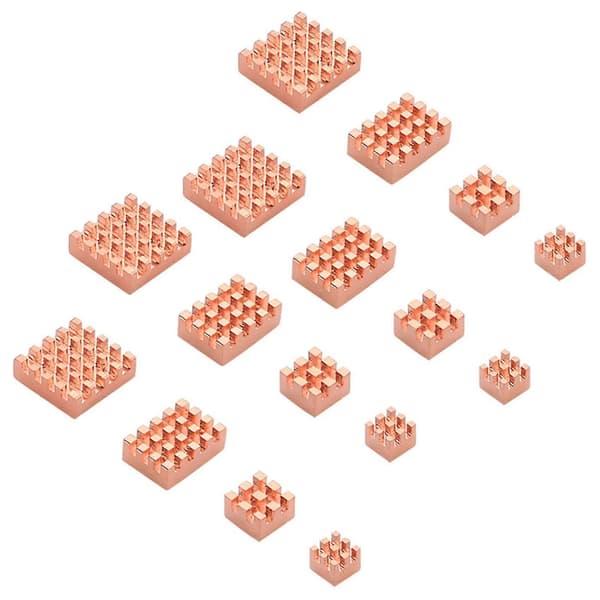 4-pak Metal Kobber Køleplade Passiv Køleplade Varmeafledning Radiator til Raspberry Pi