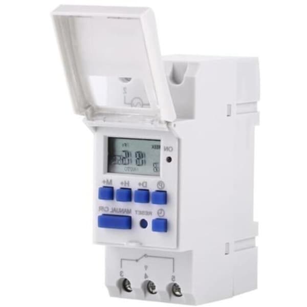 LCD-skjerm, programmerbar ukentlig elektronisk relétimer, 16 PÅ- og AV-innstillinger (AC/DC24V)