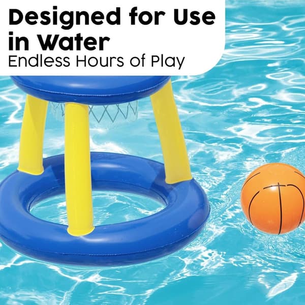 Bestway 52418 Splash N Hoop Uppblåsbart Basketkorgset, Flytande Poolspel, OrangeCJY