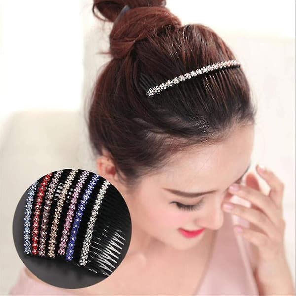 5 stk hårkamklemme for damejenter hårkammer rhinestone hår sidekammer