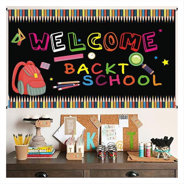 Welcome Back to School Background First Day of School Classroom Party Decorations
