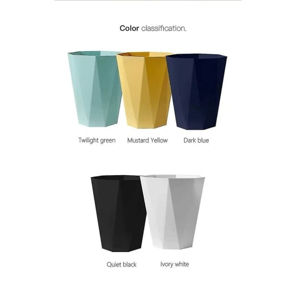 Diamond-shaped waste bin for home, living room, bathroom, kitchen, open, large, creative, bedroom, office, blue S
