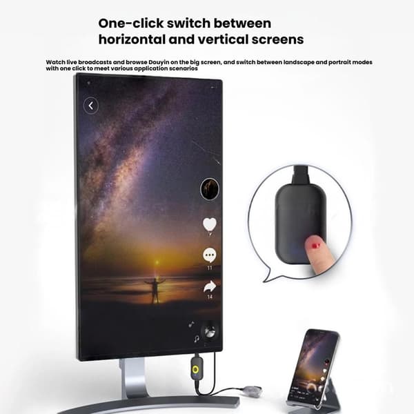 4K trådløs HDMI-modtager til TV, smartphone, bærbar computer, streaming, spejling
